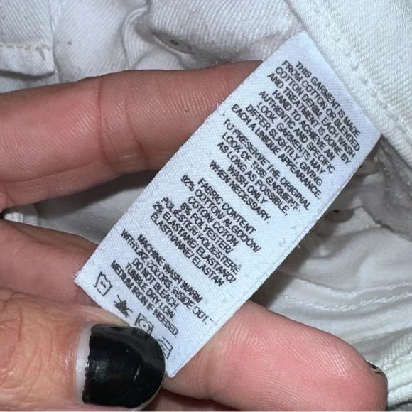 DEREK LAM 10 CROSBY Mila Patchwork Girlfriend Mid Rise White Denim Jeans sz 25 - Picture 5 of 8